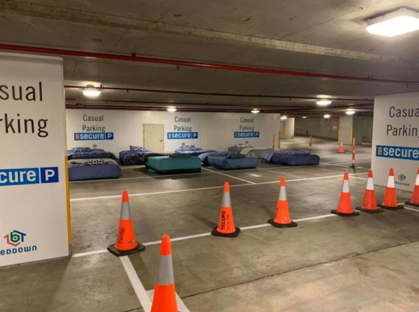 Parking Space Turned into a Shelter at Night - Homeless Charities - Beddown