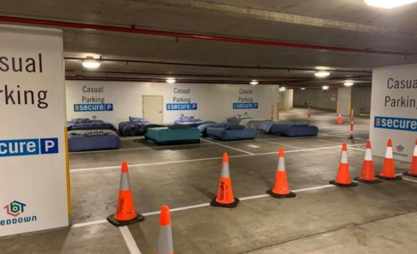 Use Free Space at Night, Parking in Brisbane Turns Into Homeless Shelter