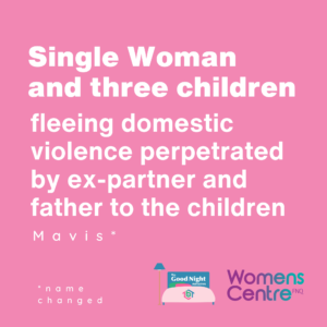 Single Woman and three children: fleeing domestic violence perpetrated by ex-partner and father to the children