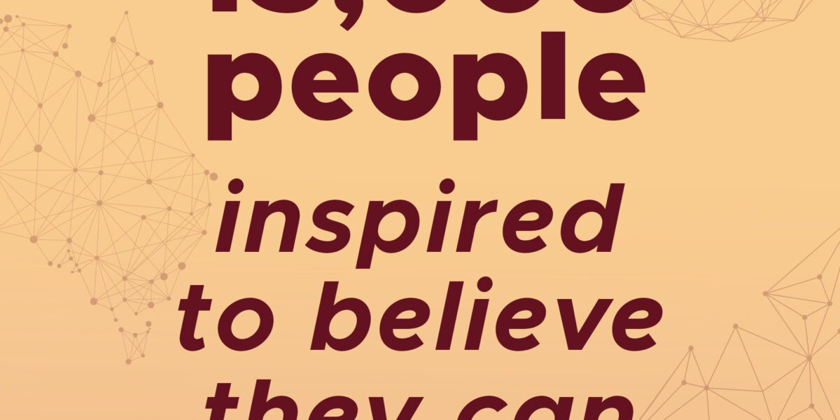 Graphic with 13,000 people inspired to believe they can